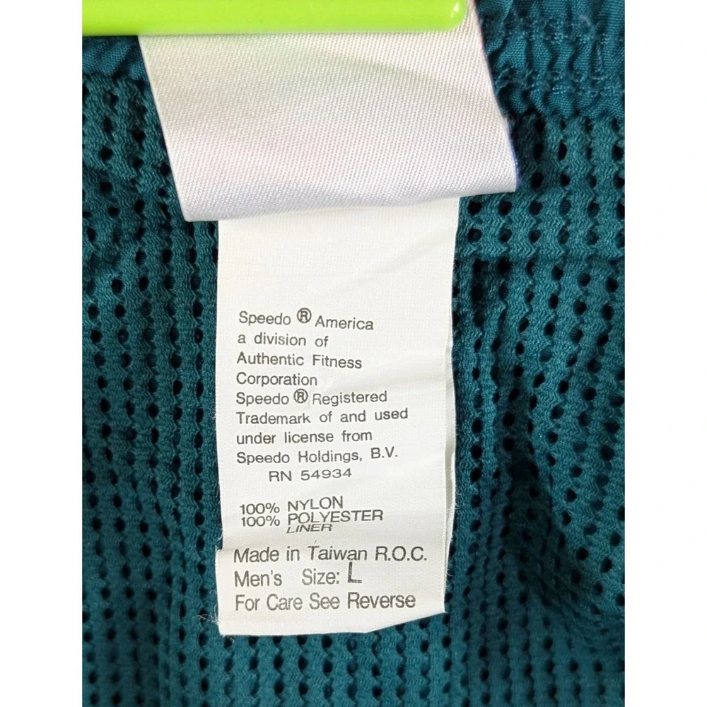 Speedo Mens Vintage‎ 90s Retro Swim Trunks Shorts Large Teal Green